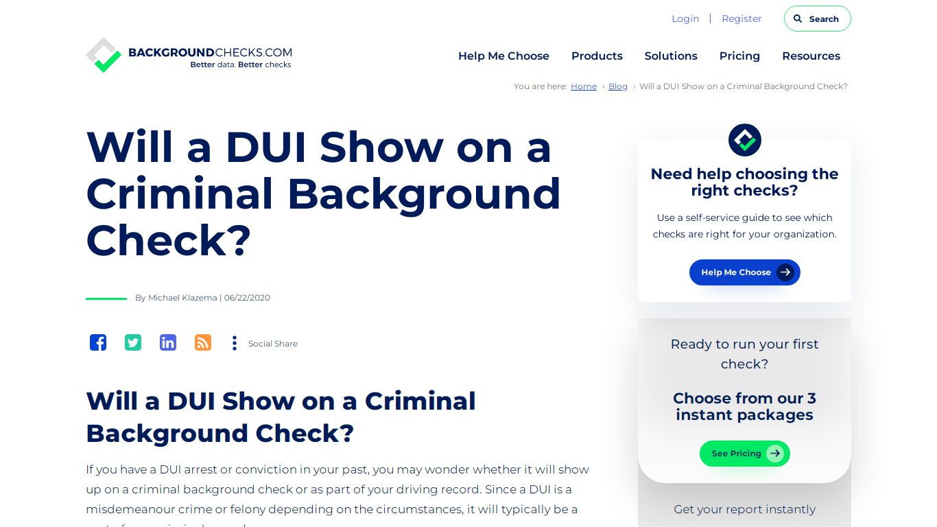 Will a DUI Show on a Criminal Background Check?