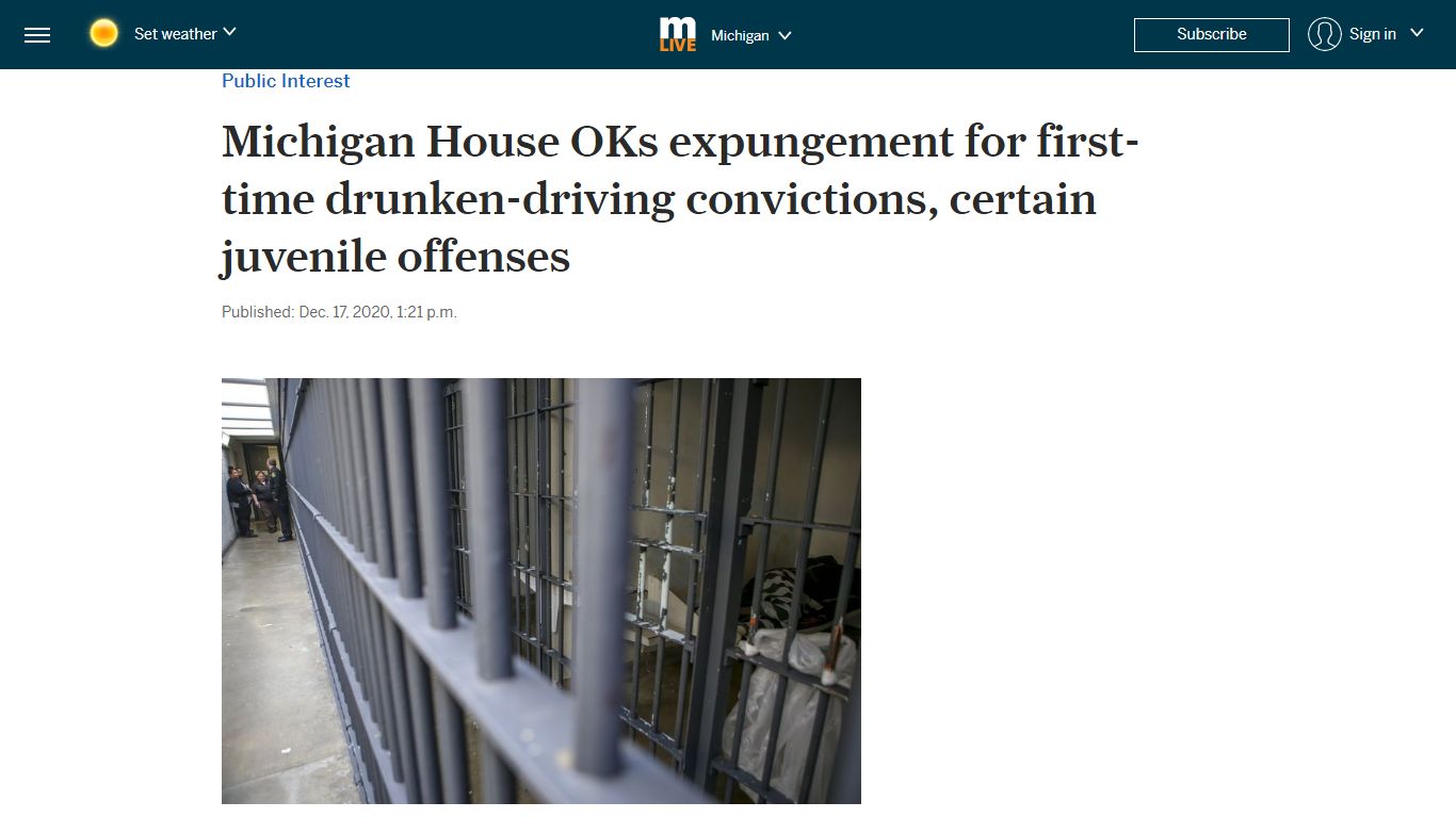 Michigan House OKs expungement for first-time drunken-driving ... - mlive